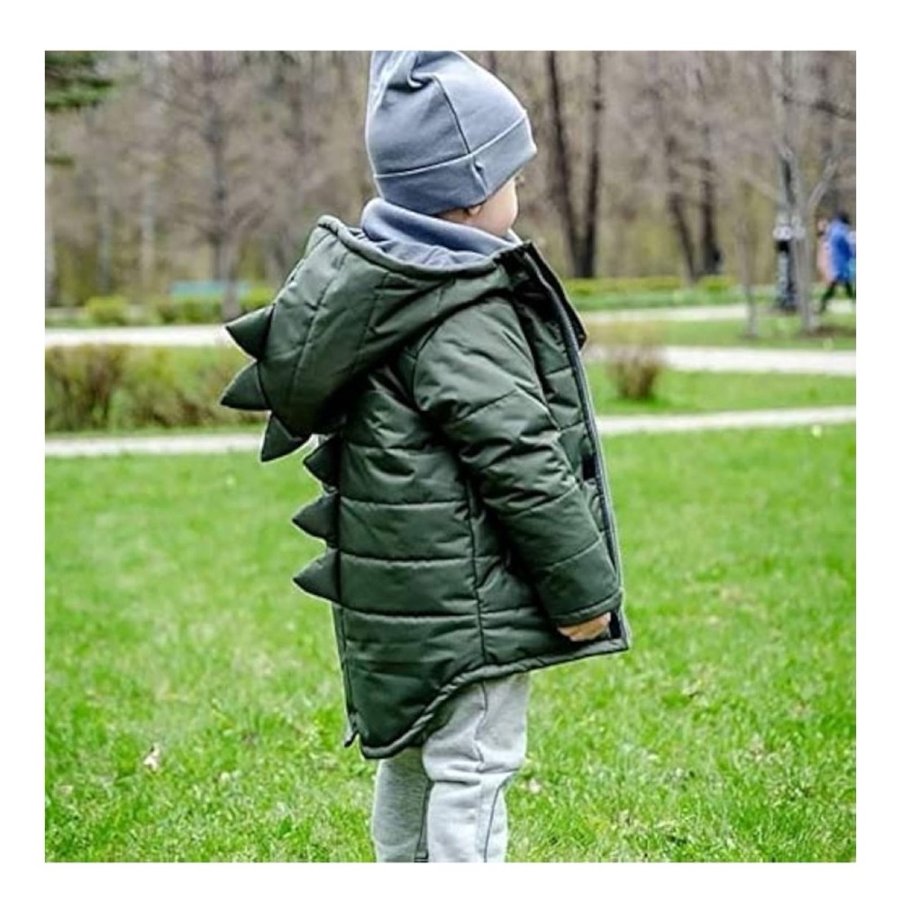 Green Dinosaur Hooded Puffer Jacket - Picture 4 of 8